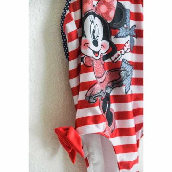 Disney Girl's Minnie Mouse Bow Swimsuit - Picture 4 of 5